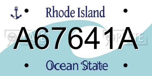 A67641A Rhode Island License Plate