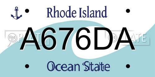 A676DA Rhode Island License Plate