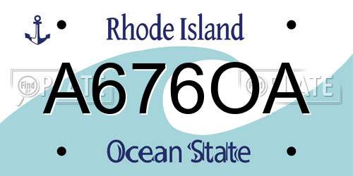 A676OA Rhode Island License Plate
