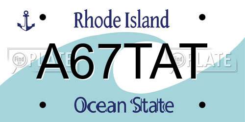 A67TAT Rhode Island License Plate