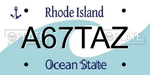 A67TAZ Rhode Island License Plate