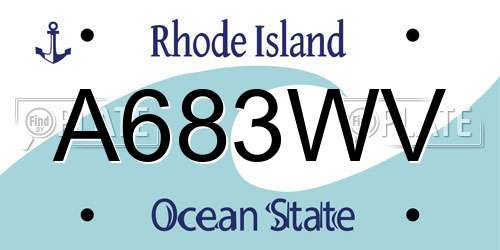 A683WV Rhode Island License Plate