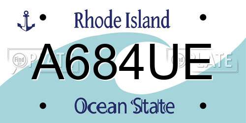 A684UE Rhode Island License Plate