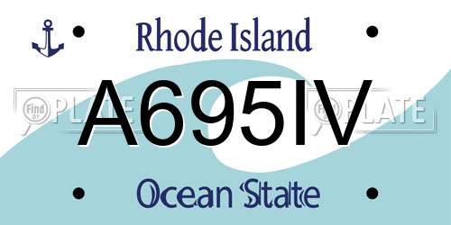 A695IV Rhode Island License Plate