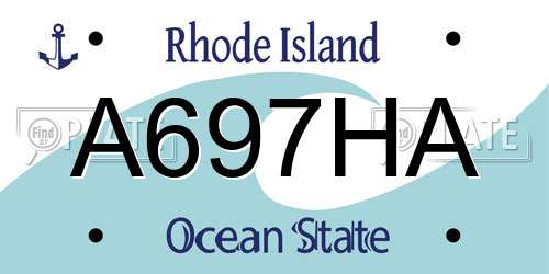 A697HA Rhode Island License Plate