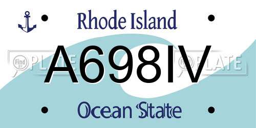A698IV Rhode Island License Plate