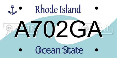 A702GA Rhode Island License Plate