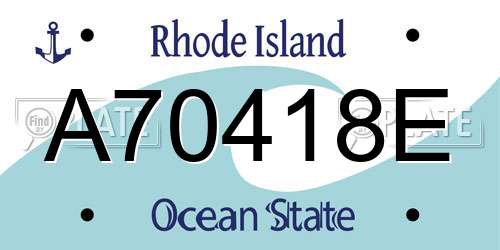 A70418E Rhode Island License Plate