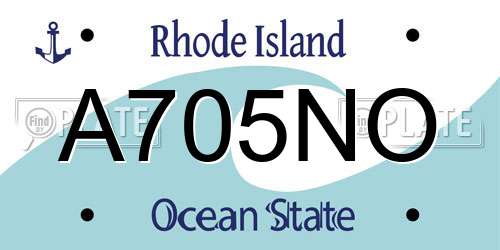 A705NO Rhode Island License Plate