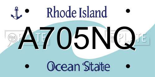 A705NQ Rhode Island License Plate