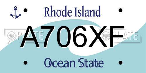 A706XF Rhode Island License Plate