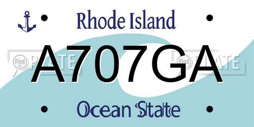 A707GA Rhode Island License Plate