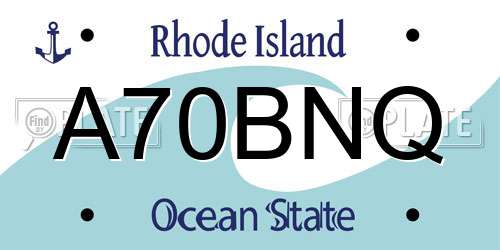 A70BNQ Rhode Island License Plate