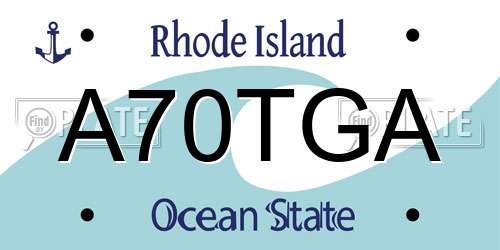 A70TGA Rhode Island License Plate