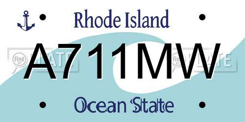 A711MW Rhode Island License Plate