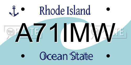 A71IMW Rhode Island License Plate