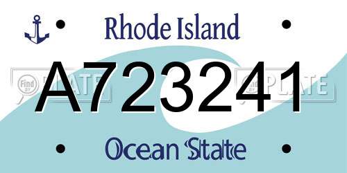 A723241 Rhode Island License Plate