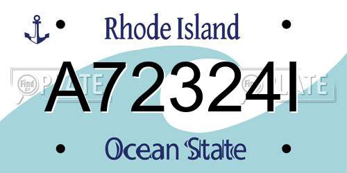 A72324I Rhode Island License Plate