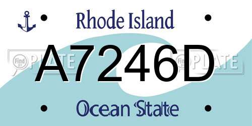 A7246D Rhode Island License Plate