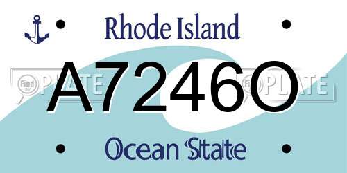 A7246O Rhode Island License Plate