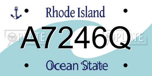 A7246Q Rhode Island License Plate