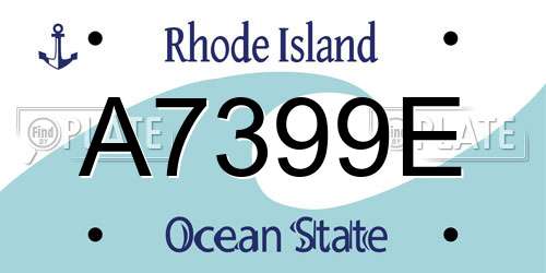 A7399E Rhode Island License Plate