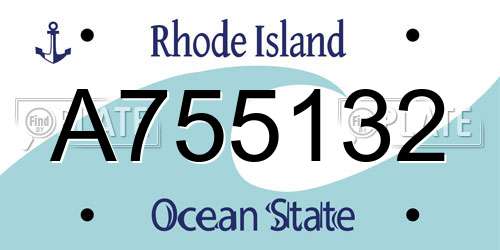 A755132 Rhode Island License Plate