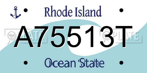 A75513T Rhode Island License Plate