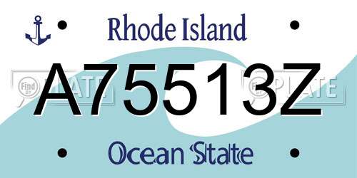 A75513Z Rhode Island License Plate
