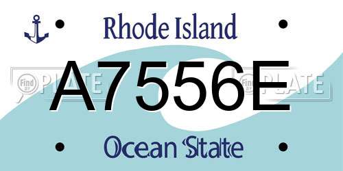 A7556E Rhode Island License Plate