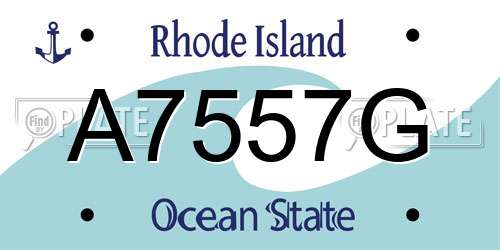A7557G Rhode Island License Plate