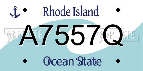 A7557Q Rhode Island License Plate