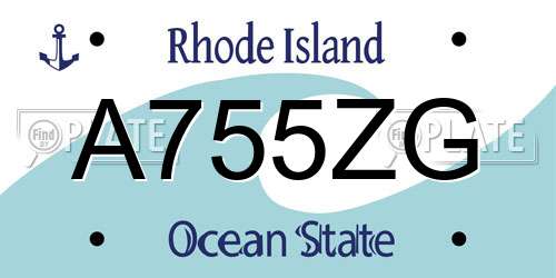 A755ZG Rhode Island License Plate