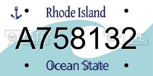 A758132 Rhode Island License Plate