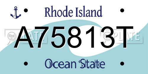 A75813T Rhode Island License Plate