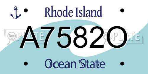 A7582O Rhode Island License Plate