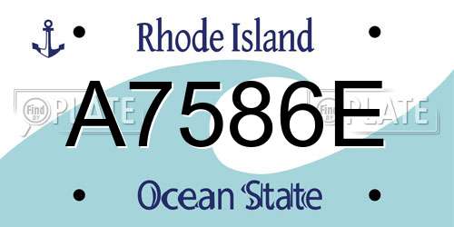 A7586E Rhode Island License Plate