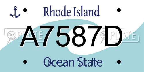 A7587D Rhode Island License Plate
