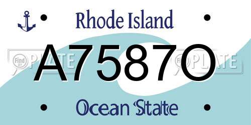 A7587O Rhode Island License Plate