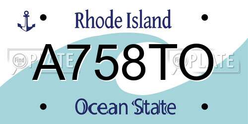 A758TO Rhode Island License Plate