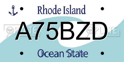 A75BZD Rhode Island License Plate