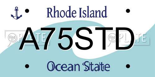 A75STD Rhode Island License Plate
