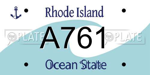 A761 Rhode Island License Plate