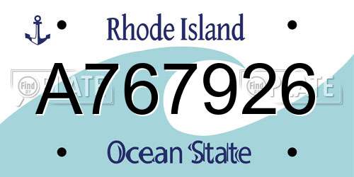 A767926 Rhode Island License Plate