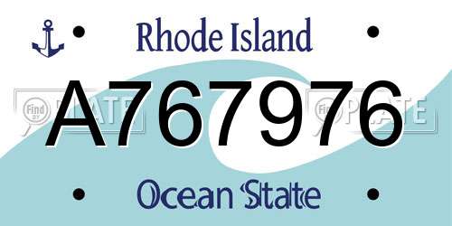 A767976 Rhode Island License Plate