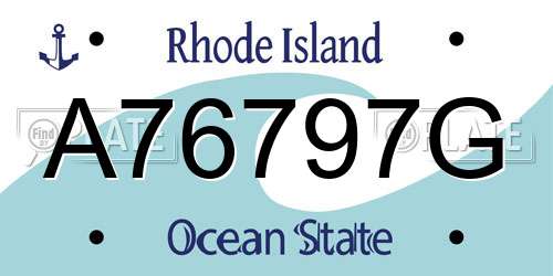 A76797G Rhode Island License Plate