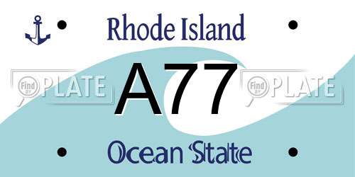 A77 Rhode Island License Plate