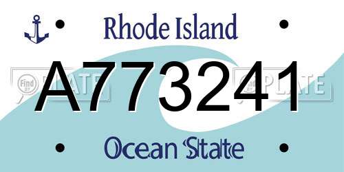 A773241 Rhode Island License Plate