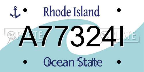 A77324I Rhode Island License Plate