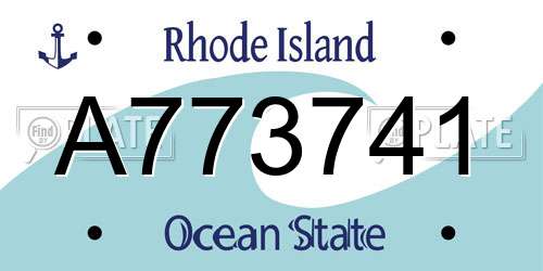 A773741 Rhode Island License Plate